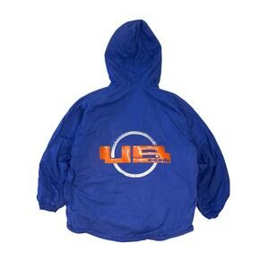 Vintage Y2K Union Bay UB X-code streetwear 1/2 zip puffer rubber logo on back M